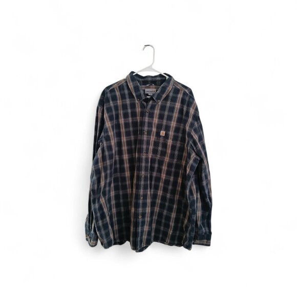 Carhartt Plaid Flannel Button Up Relaxed Fit Workwear Grunge Streetwear Mens 3XL - Picture 1 of 6
